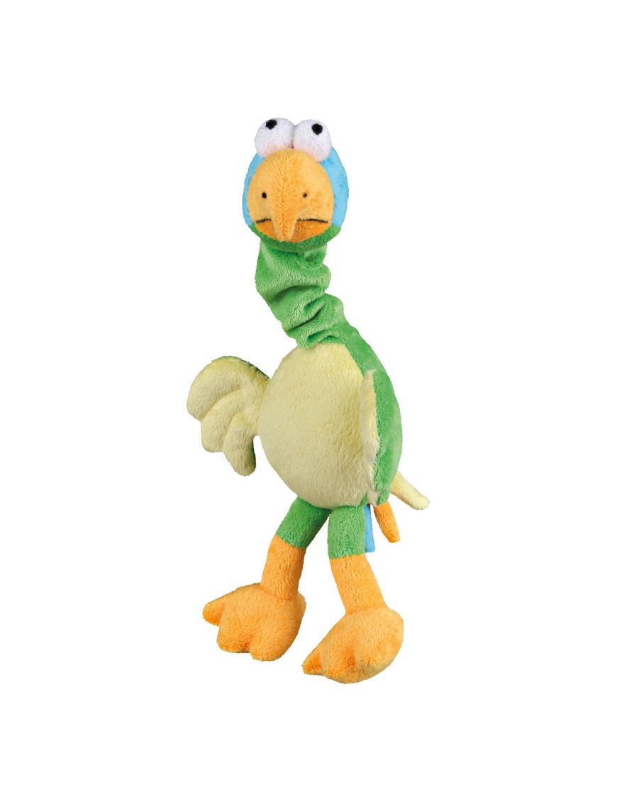 Plyšový pták s natahovacím krkem pro psa 30 cm